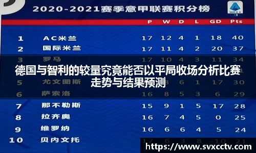 德国与智利的较量究竟能否以平局收场分析比赛走势与结果预测